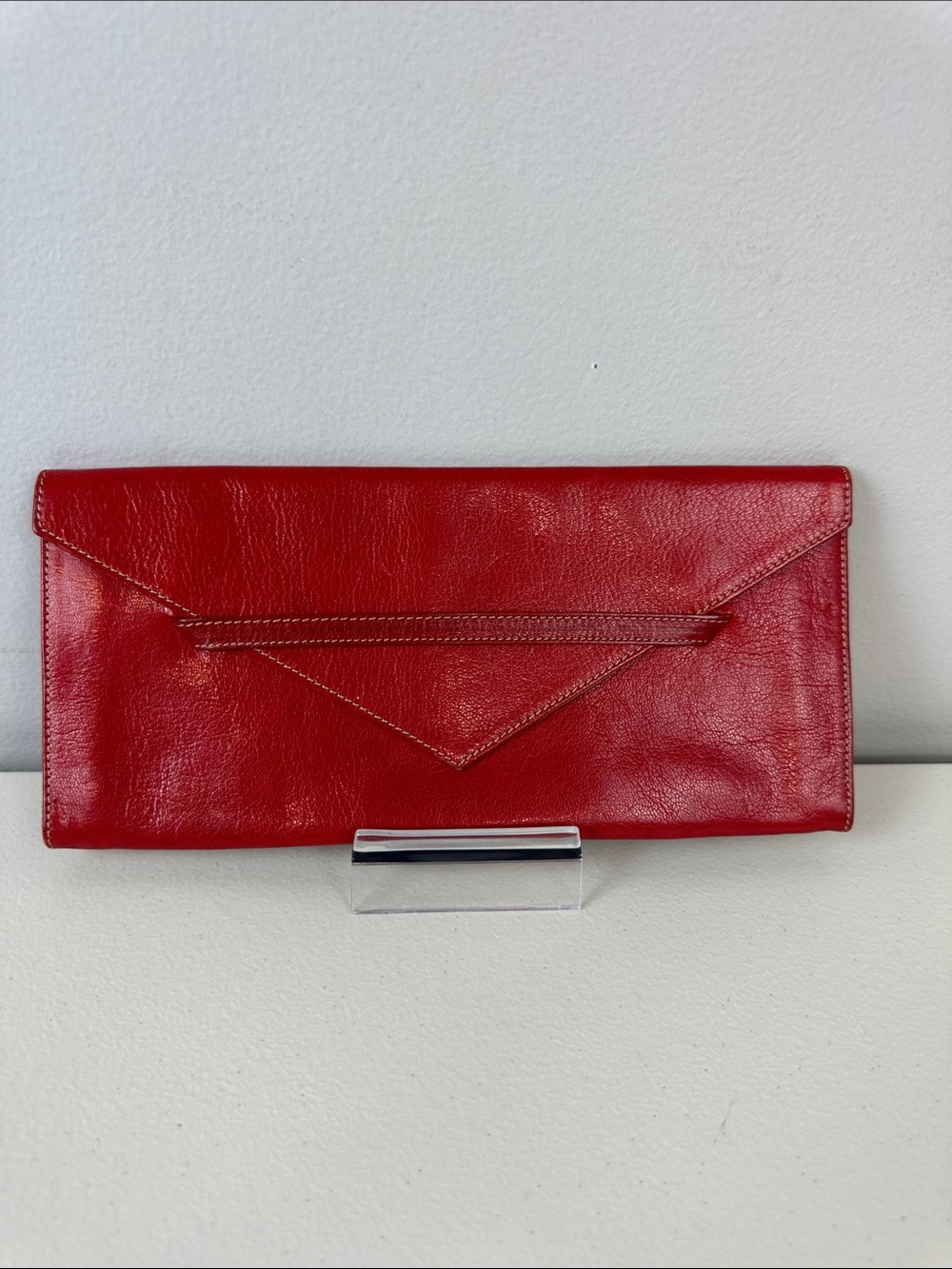 TUSK  Red Leather Envelope
Clutch 10X5